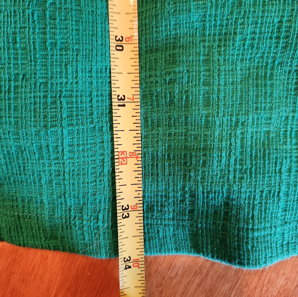 Anthropologie Green Textured Fit And Flare Mini Dress - Picture 6 of 7